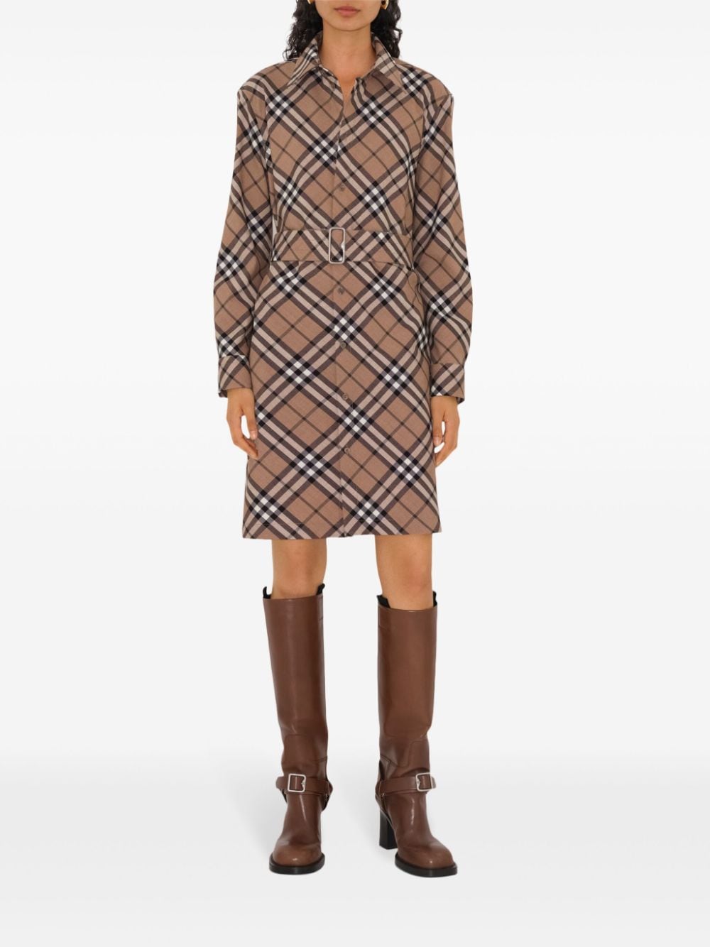 Burberry Checked shirt dress – Polyester 55% Wool 45% - view 2