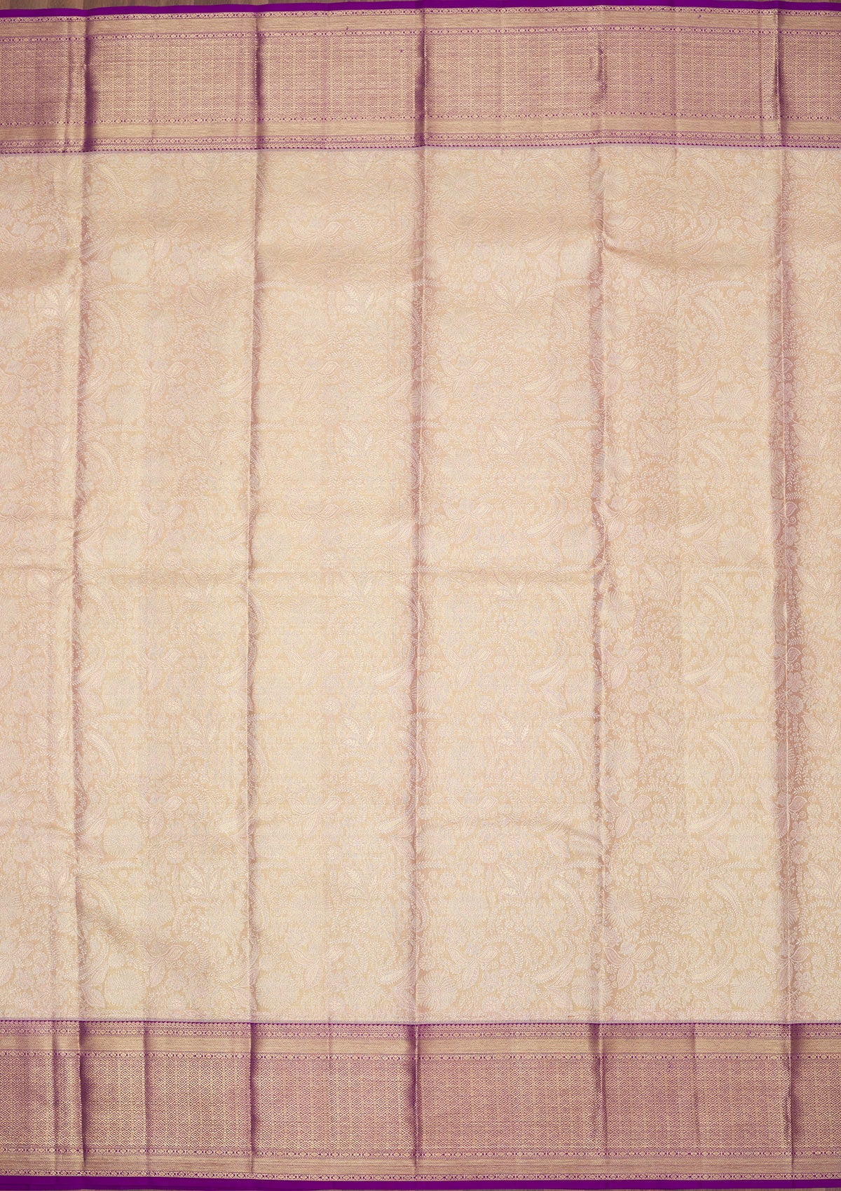 Koskii Beige Zariwork Pure Silk Saree – Women's - view 5