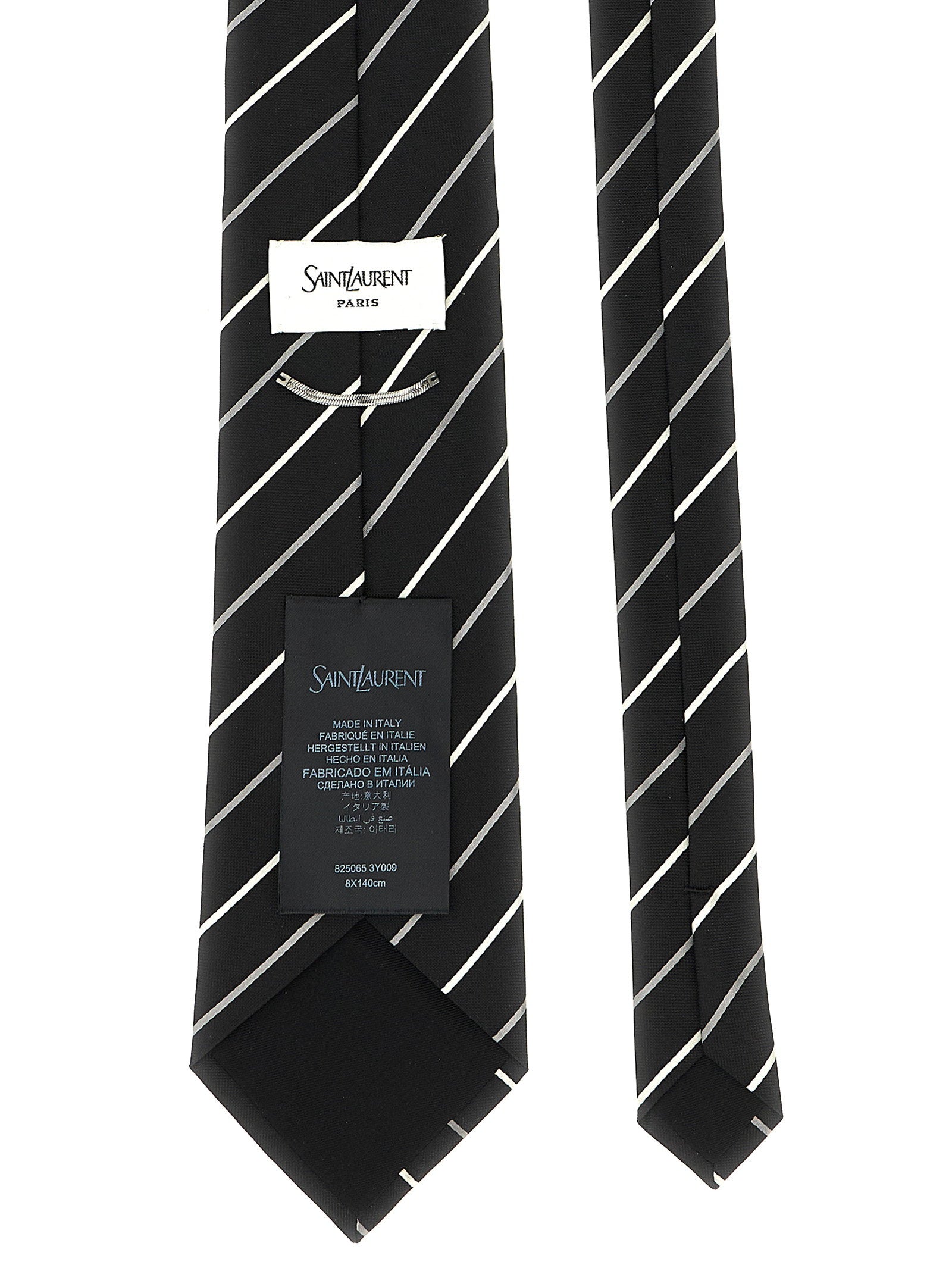 Saint Laurent Striped Tie – 100% silk - view 2