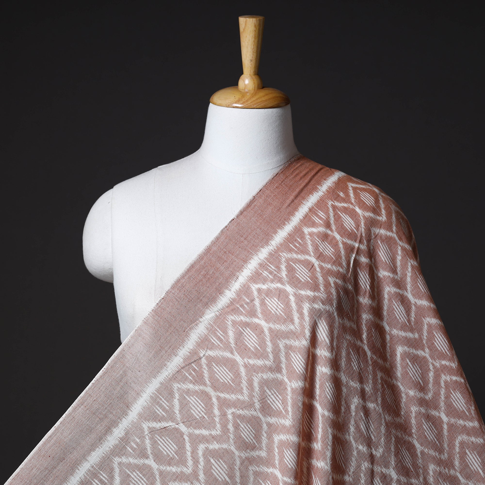 ASHOKA ASSEMBLE - CELEBRATING CRAFTS OF ODISHA Brown - Maniabandha Ikat Weave Handloom Cotton Fabric