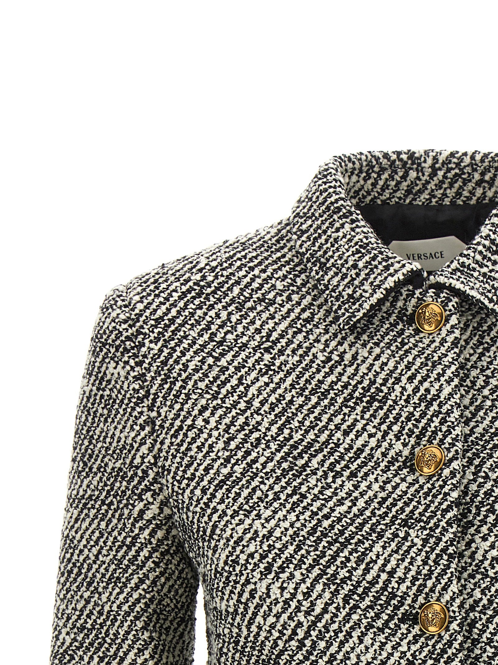 Versace Bouclé Wool Blend Blouson Jacket – 92% virgin wool 8% nylon - view 3