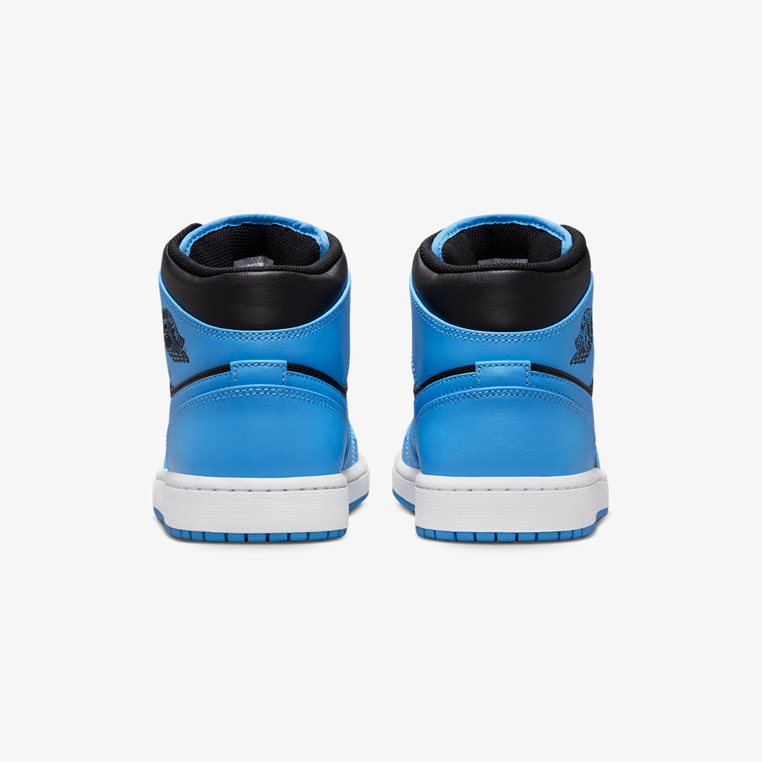 Jordan | AIR JORDAN 1 MID { UNIVERSITY BLUE/BLACK-WHITE - view 2
