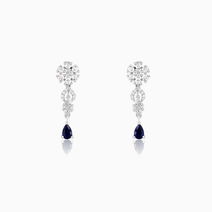 GIVA Jewellery Silver Drop of Ocean Earrings