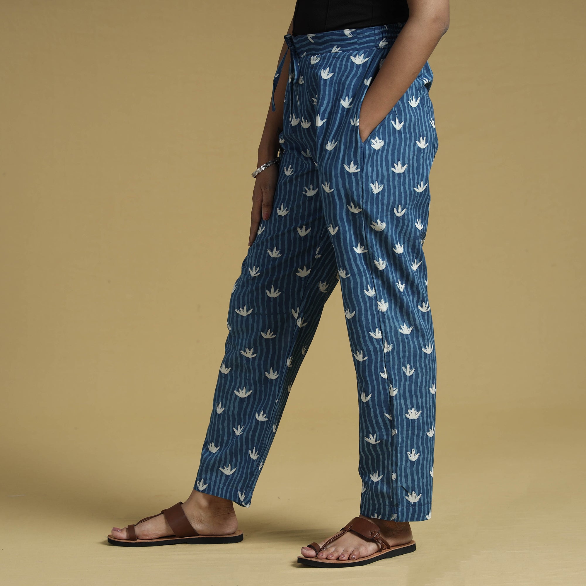 ITOKRI CASUALS Blue - Dabu Block Printing Cotton Pant - view 3