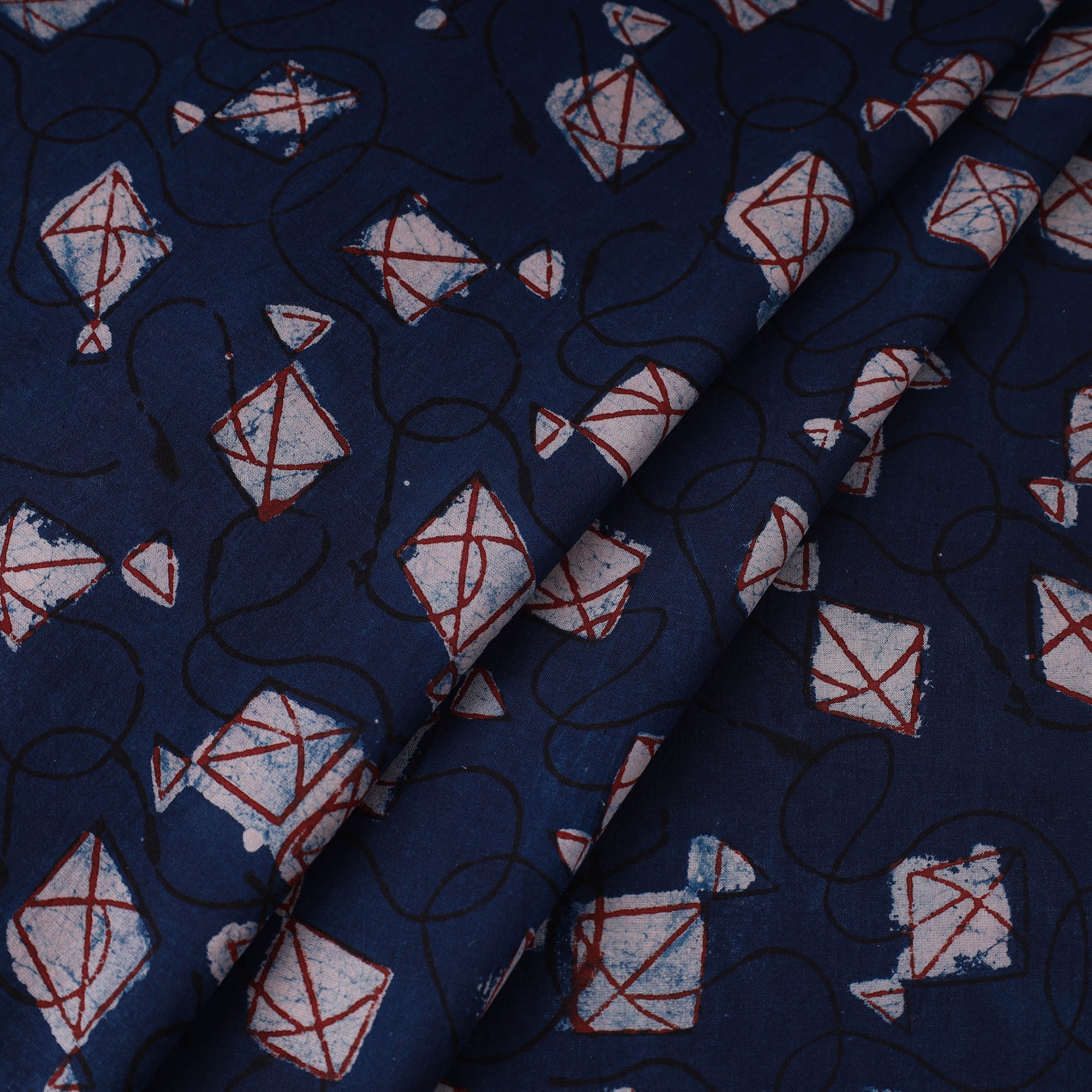 BINDAAS UNLIMITED Blue - Bindaas Hand Block Print Cotton Natural Dyed Fabric 03 - view 2