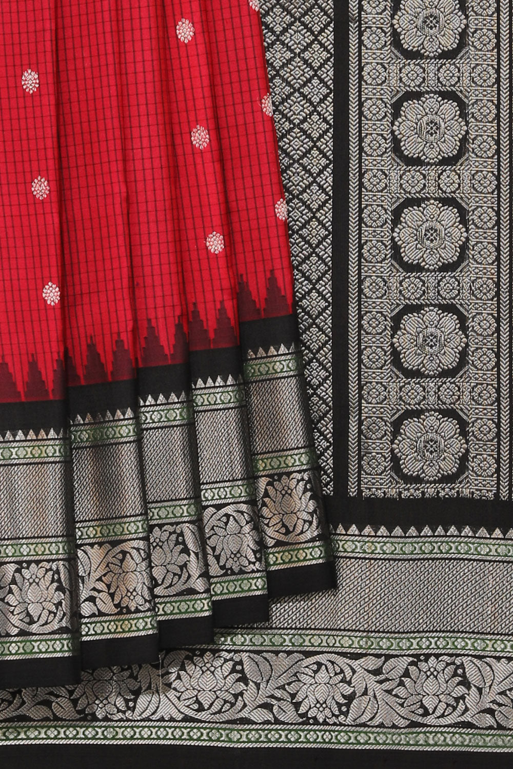 Kalanjali Gadwal Silk Pink Saree – Women's