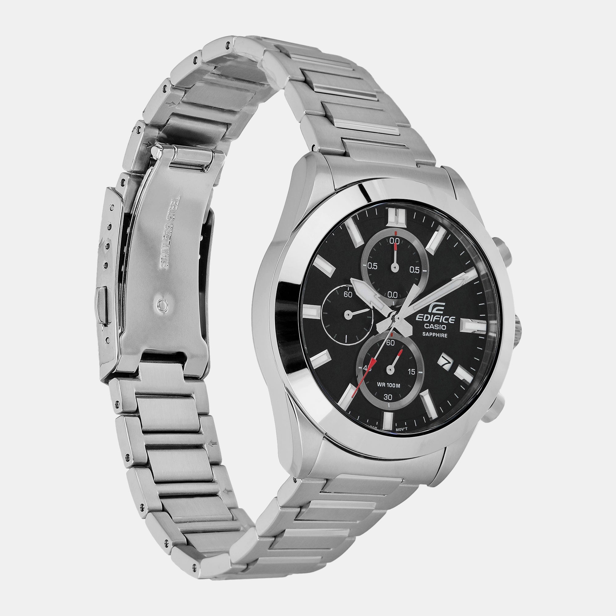 Casio Edifice Men Quartz Black Dial Chronograph Stainless Steel Watch ED580 - view 3