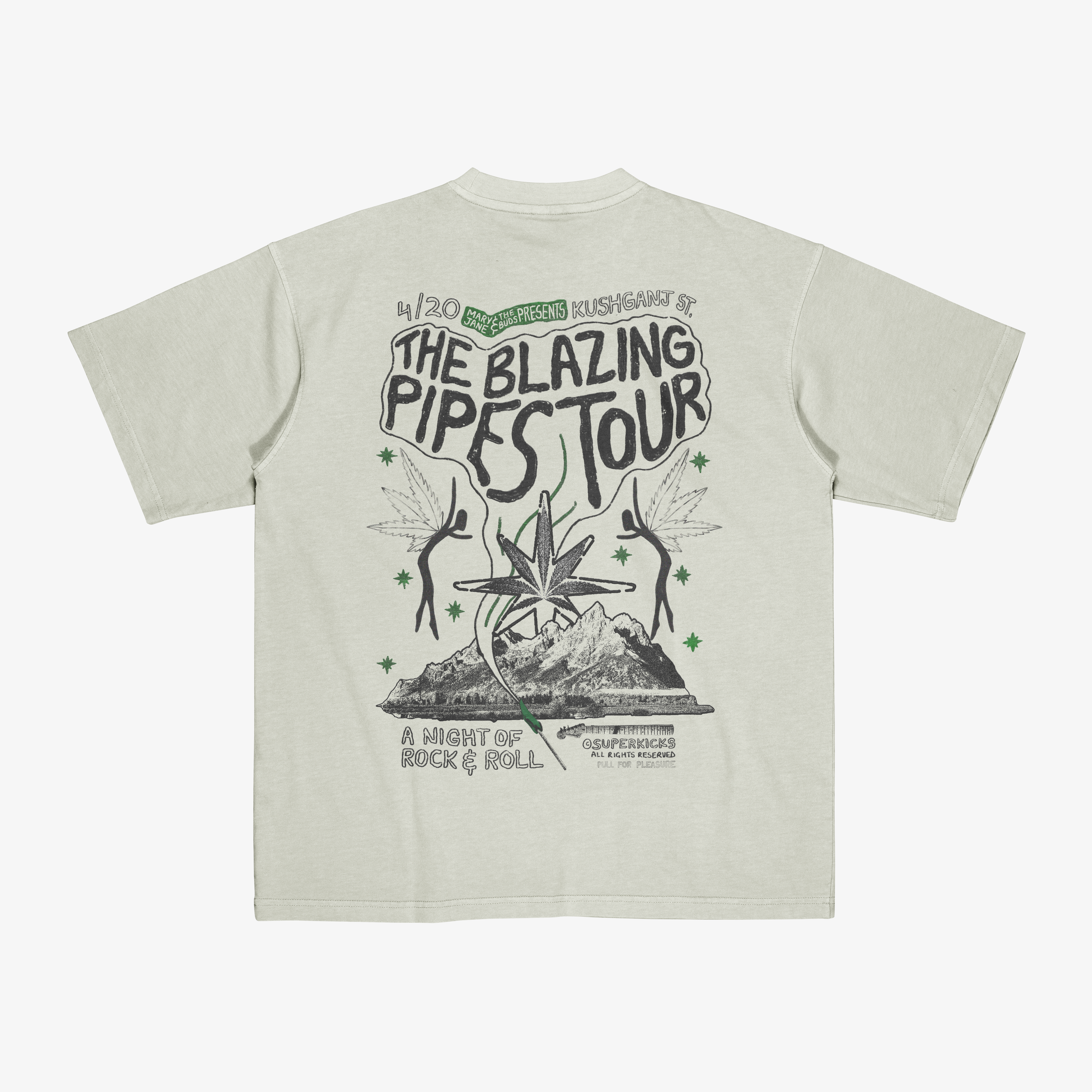 Superkicks | MJ & THE BUDS 'CONCERT TEE { SMOKE GREEN - view 2