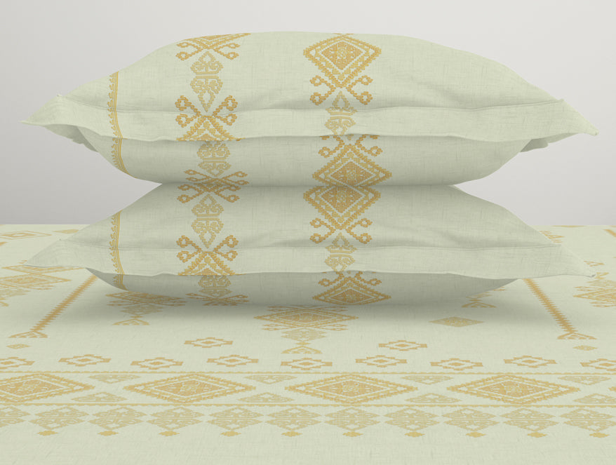 Spaces India Jamdani Ornate Beige 100% Cotton King Size Bedsheet - Rangana by Spaces - view 6
