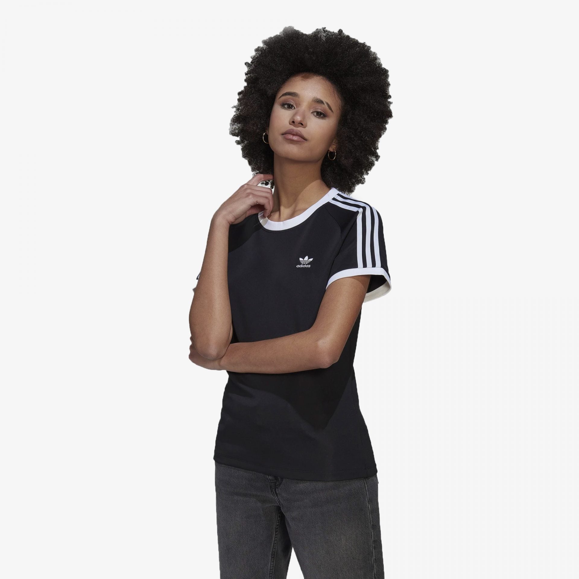 Adidas Originals | ADICOLOR CLASSICS SLIM 3-STRIPES TEE { BLACK - view 3