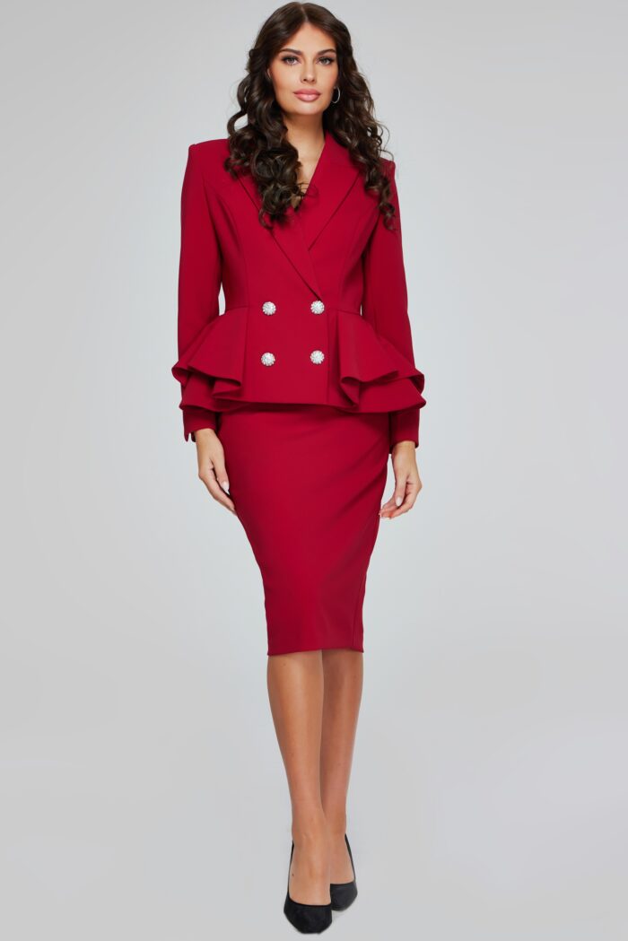Jovani 39375 Knee Length Two Piece Layered Cocktail Dress