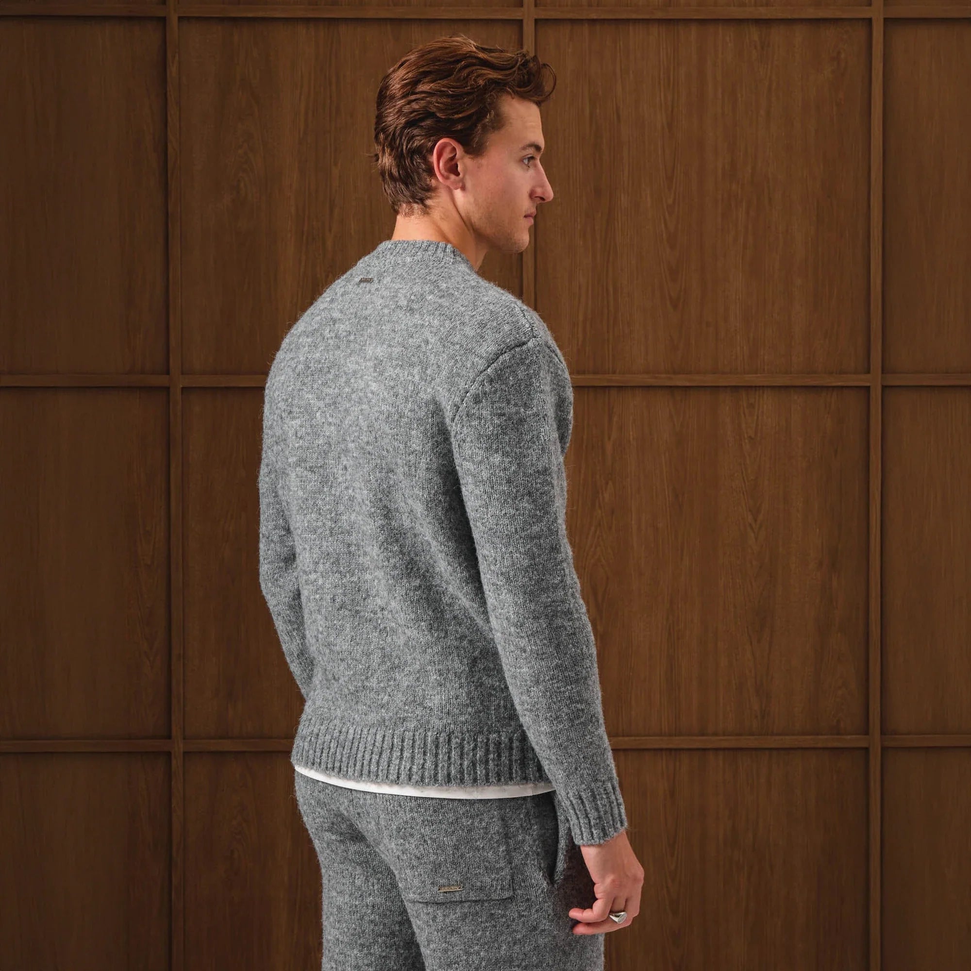 Belier Knitted Grey Bomber Jacket - view 2