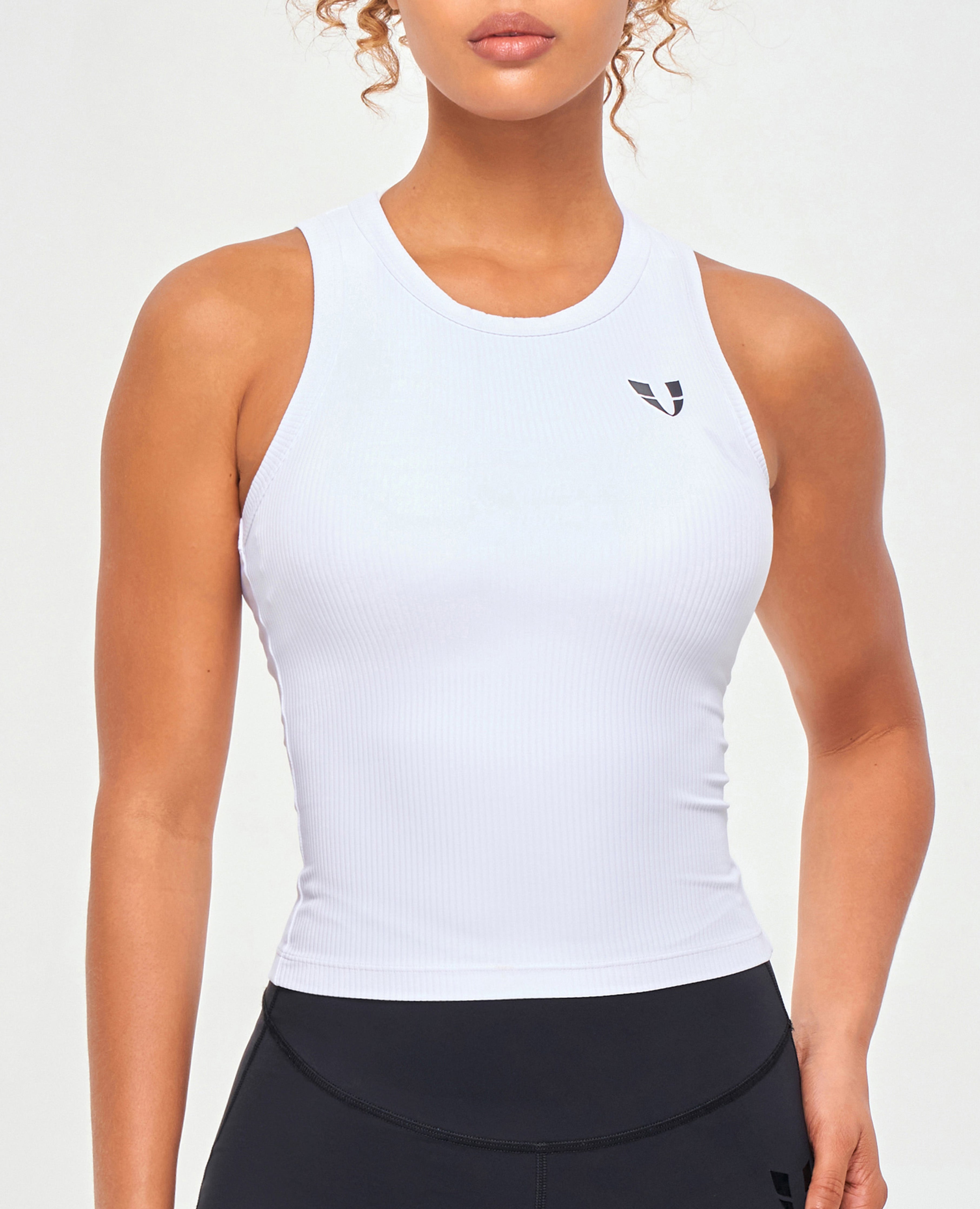 FIRM ABS Ribbed Workout Tank - White