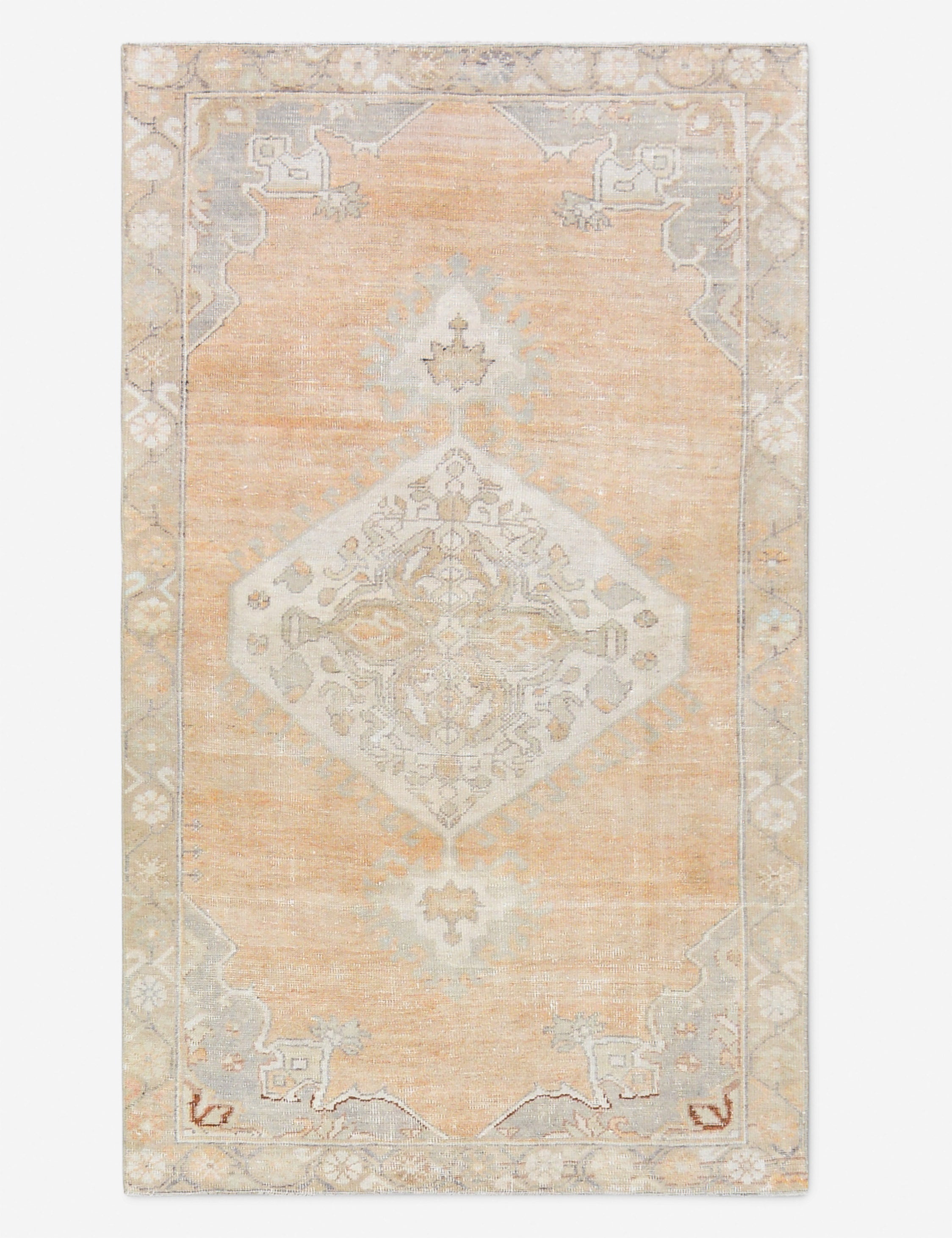 Lulu and Georgia Vintage Turkish Hand-Knotted Wool Rug No. 529, 4' 2" X 7' 1"