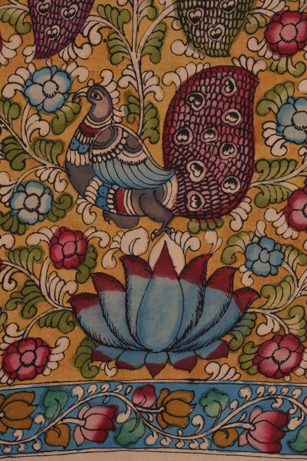 Kalanjali Kalamkari Unstitched Suit With Dupatta (2 Pcs Set) - view 3