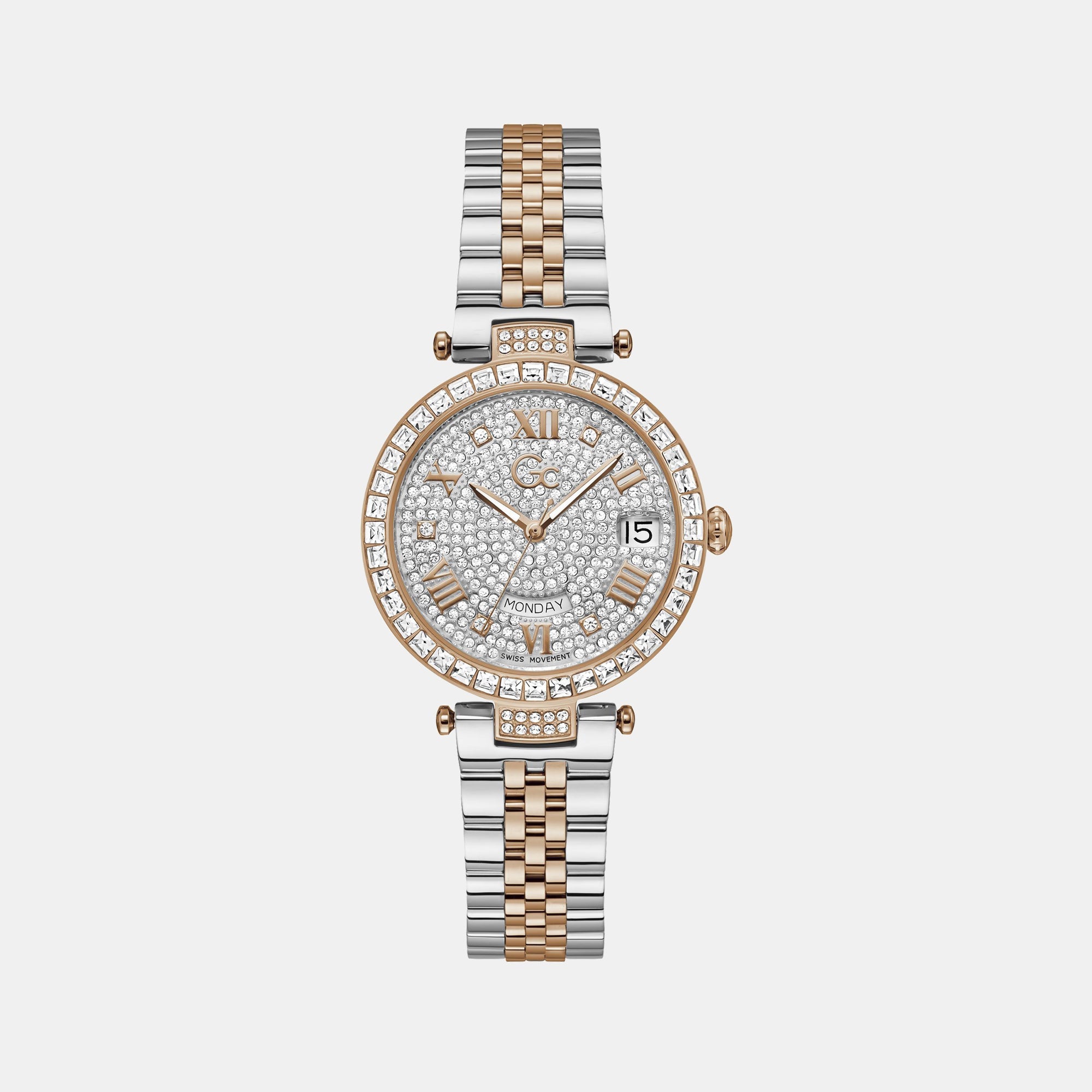 GC Flair Crystal Women Quartz White Dial Analog Stainless Steel Watch Z01014L1MF