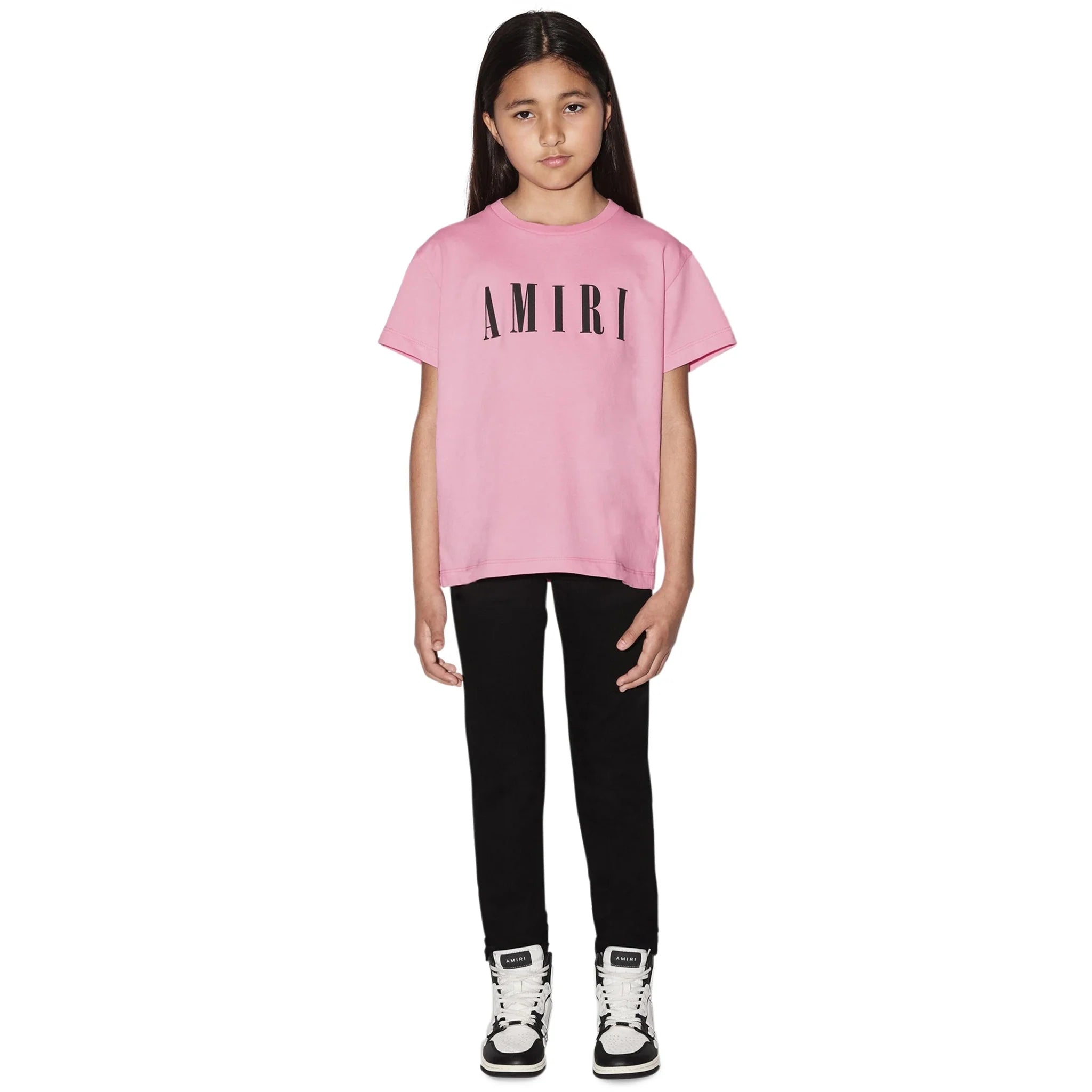 Amiri Kids 'Amiri' Baby Pink T Shirt - view 3