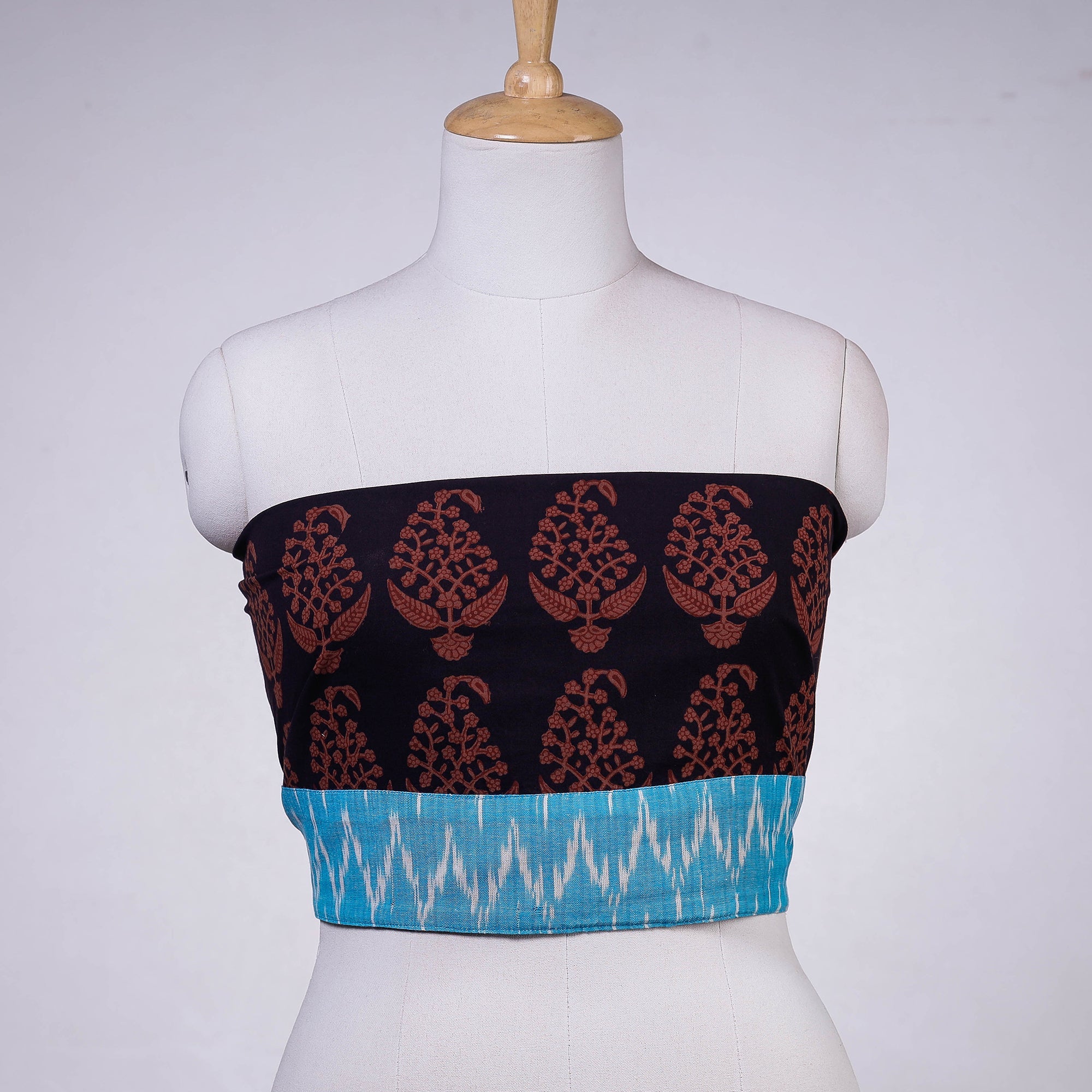 NOORI BAZAR Black - Rangoli Bagh Block Printing Cotton Blouse Piece