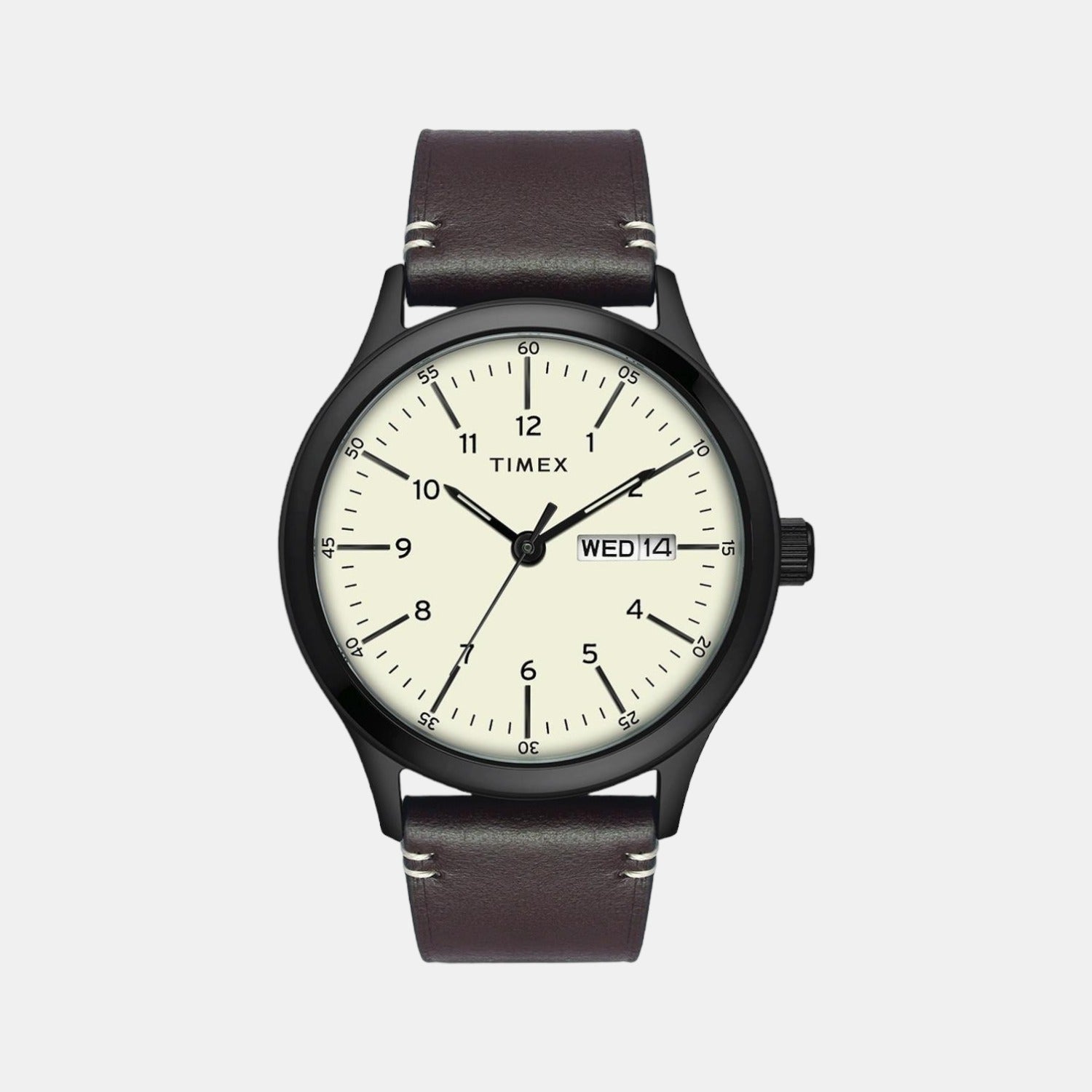 Timex Fashion Men Quartz Beige Dial Analog Leather Watch TWEG19702