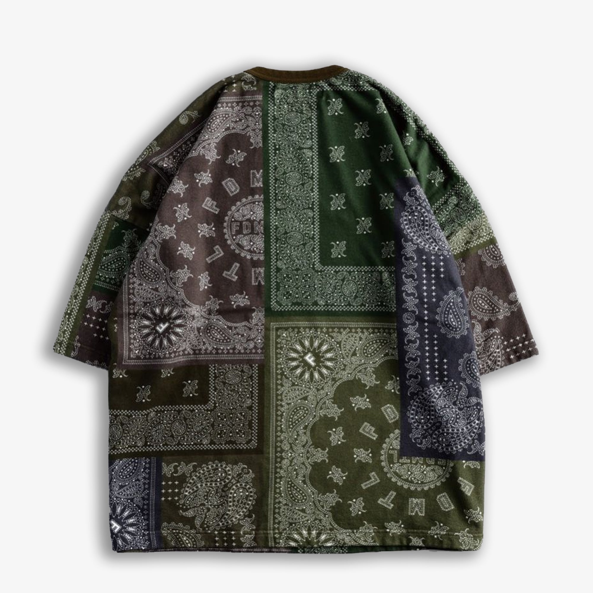Fdmtl | Printed Patchwork Sweat Tee { Khaki
