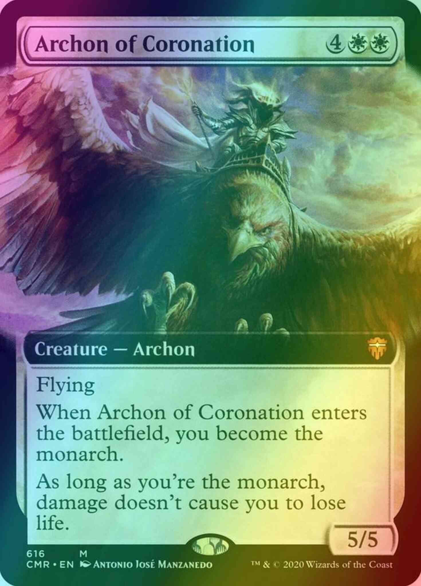 Magic Archon of Coronation [616] [Extended Art] [Commander Legends] [Foil]