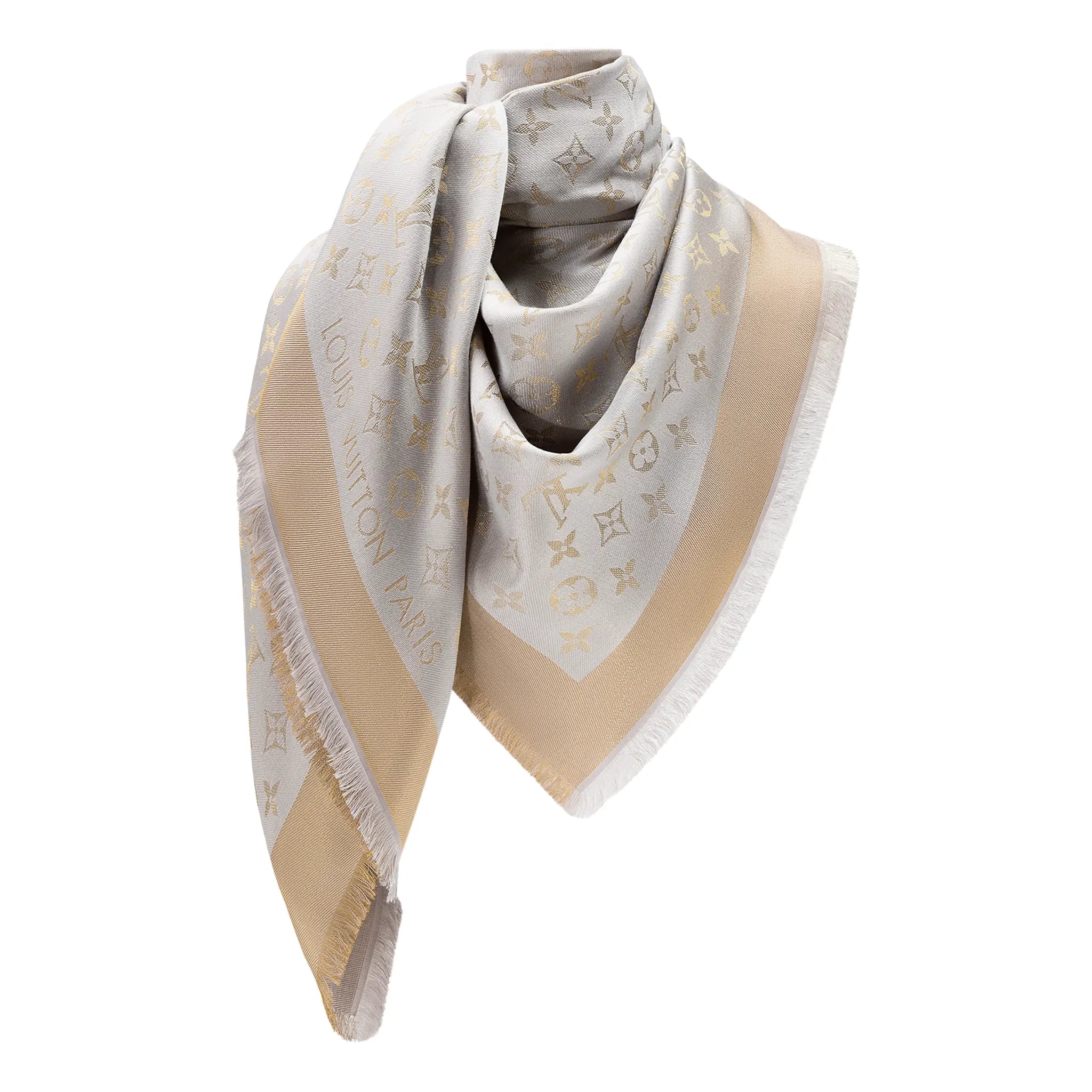 Louis Vuitton Monogram Shine Greige Shawl - view 4