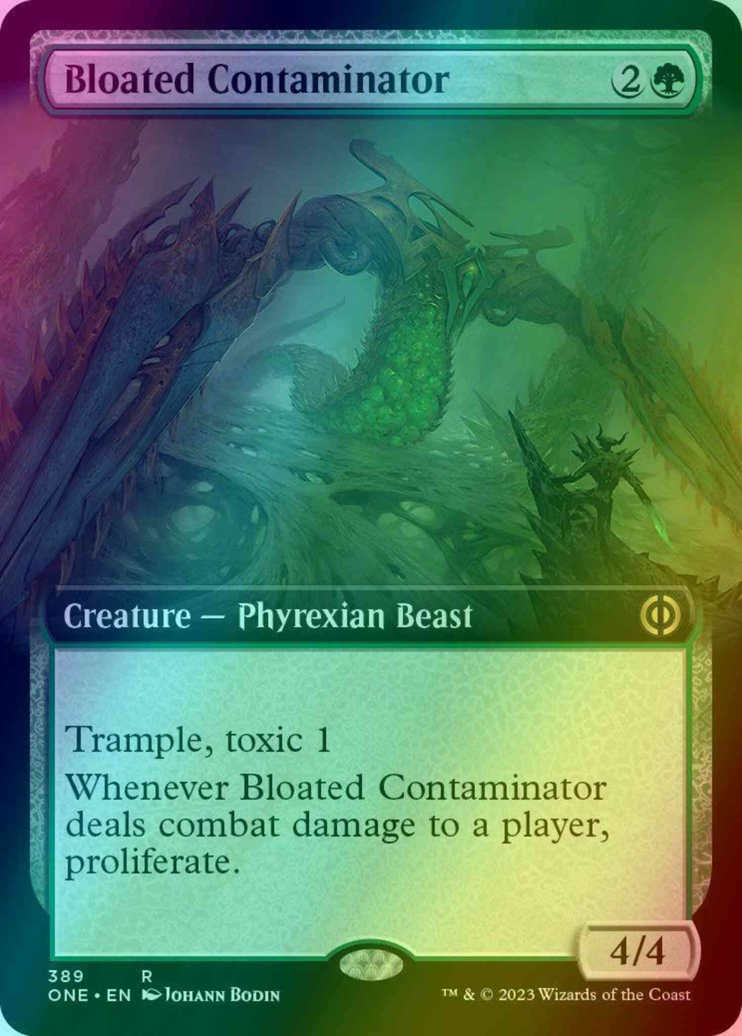 Bloated contaminator 389 – Magic Bloated Contaminator [389] [Extended Art] [Phyrexia: All Will Be One] [Foil]