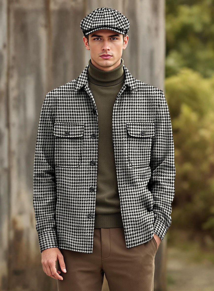 StudioSuits Nomad Big Houndstooth BW Tweed Shirt