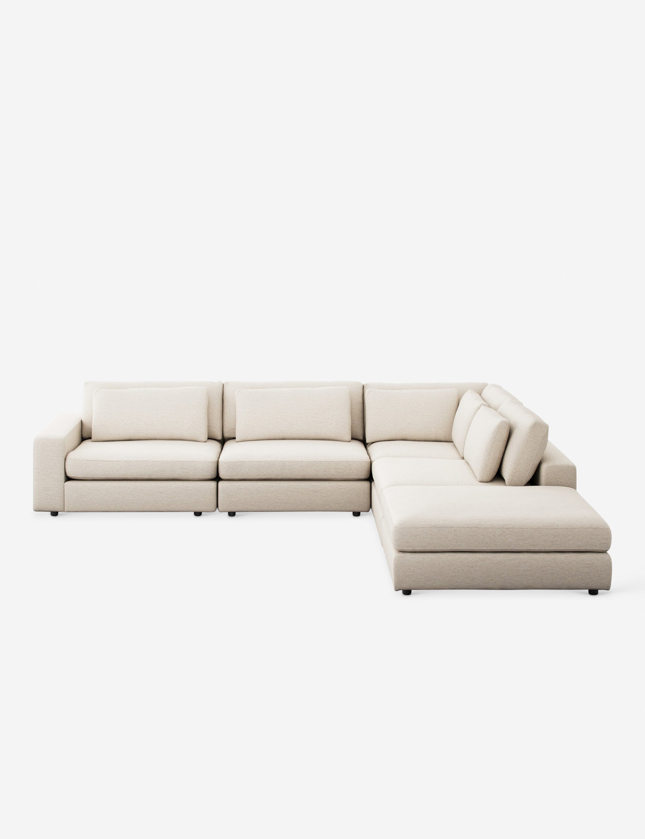 Lulu and Georgia Creswell 4-Piece Sectional Sofa with Ottoman