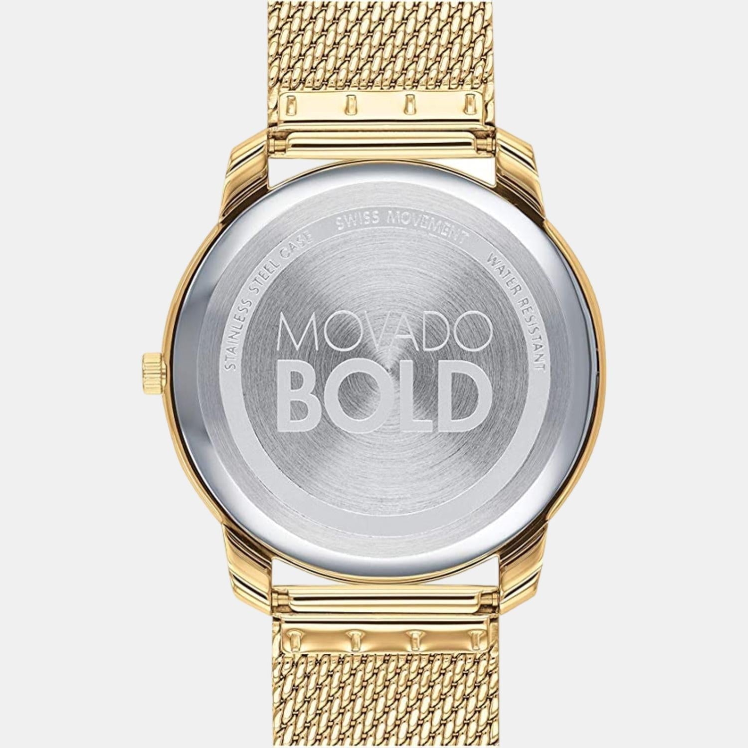 Movado Bold Men Quartz Gold Dial Analog Stainless Steel Watch 3600588 - view 3