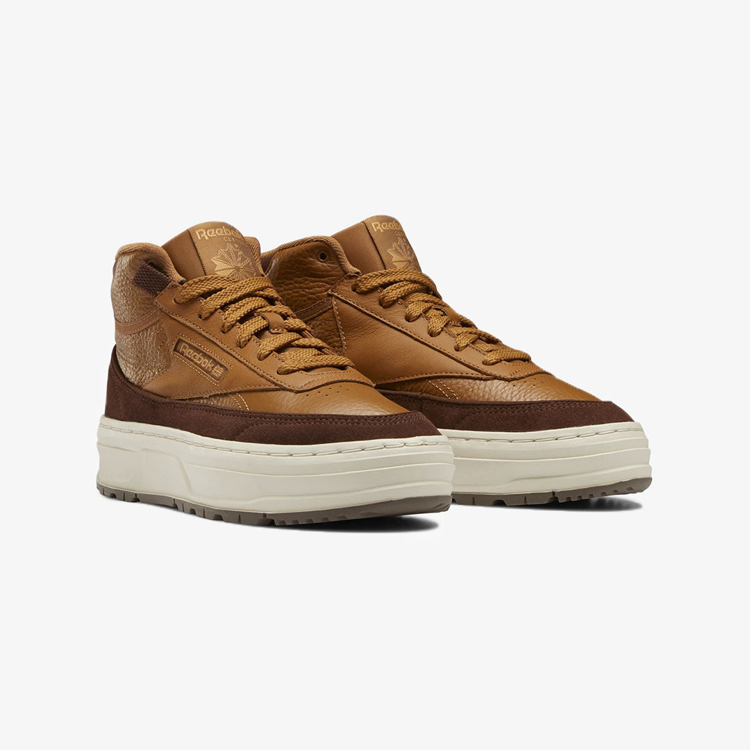 Reebok | CLUB C DOUBLE GEO MID { BROWN