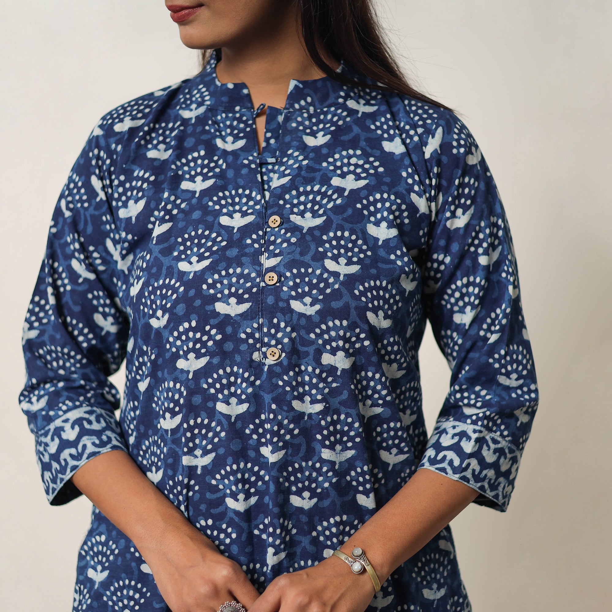ITOKRI CASUALS Blue - Hand Block Print Indigo Bagru Cotton Suit Set 07 - view 7