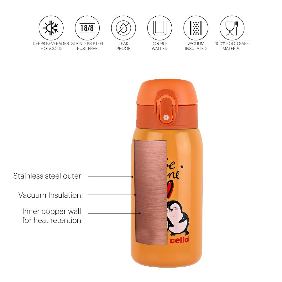 Cello Junior 375 Hot & Cold Stainless Steel Kids Water Bottle, 375ml - view 11