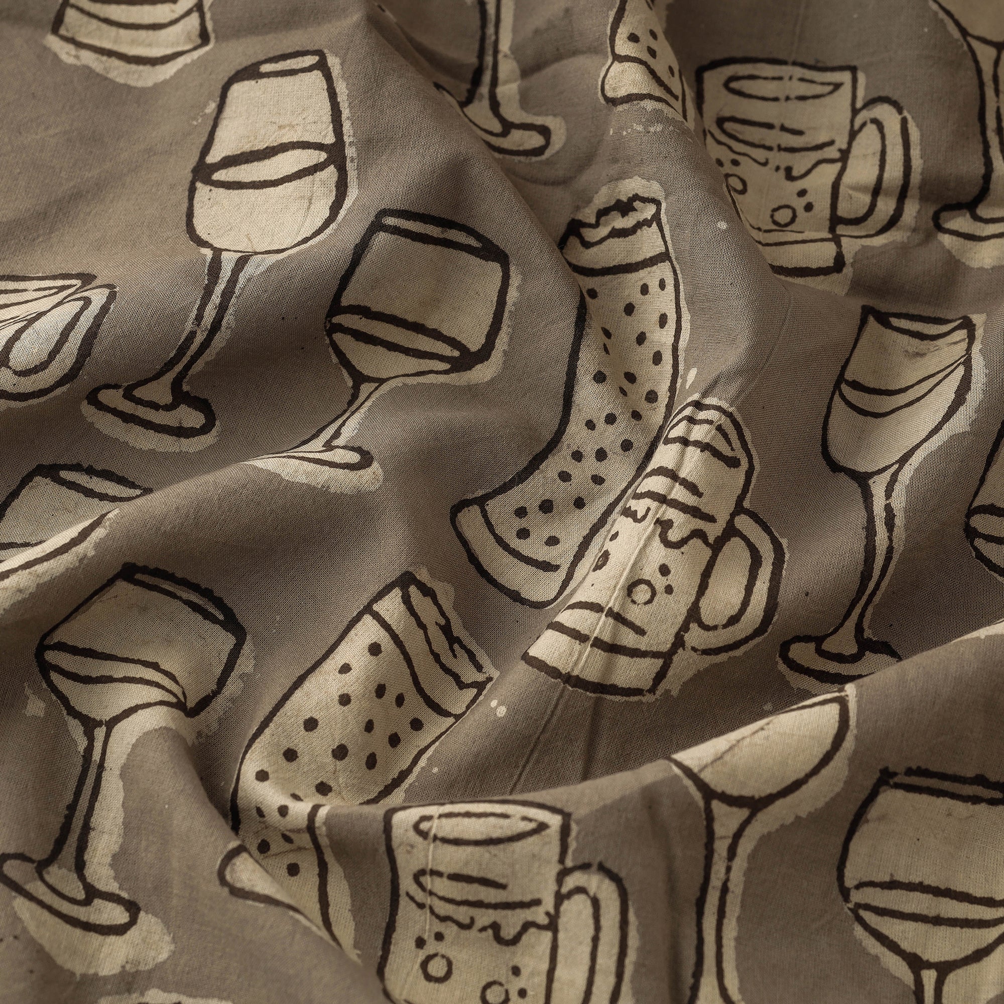 BINDAAS UNLIMITED Brown - Bindaas Hand Block Print Cotton Natural Dyed Fabric - view 2