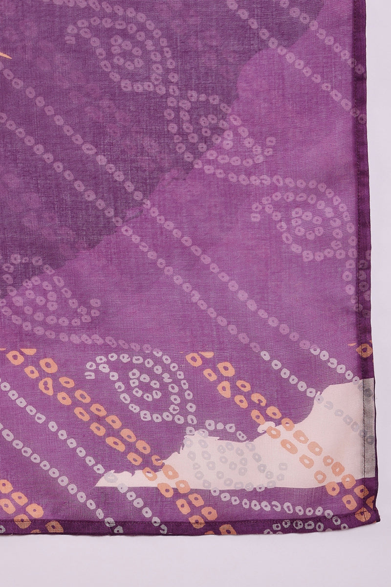 Ahika Purple Rayon Blend Floral Printed Straight Trouser Bottom Suit Set PKSKD2536PPL - view 7