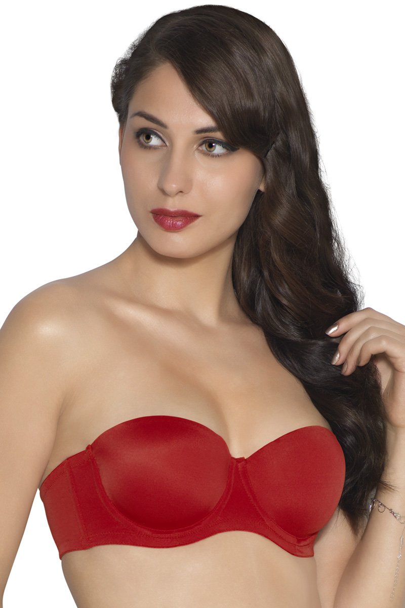 amante Strapless Padded Wired Multiway Tube Bra - Festive Red