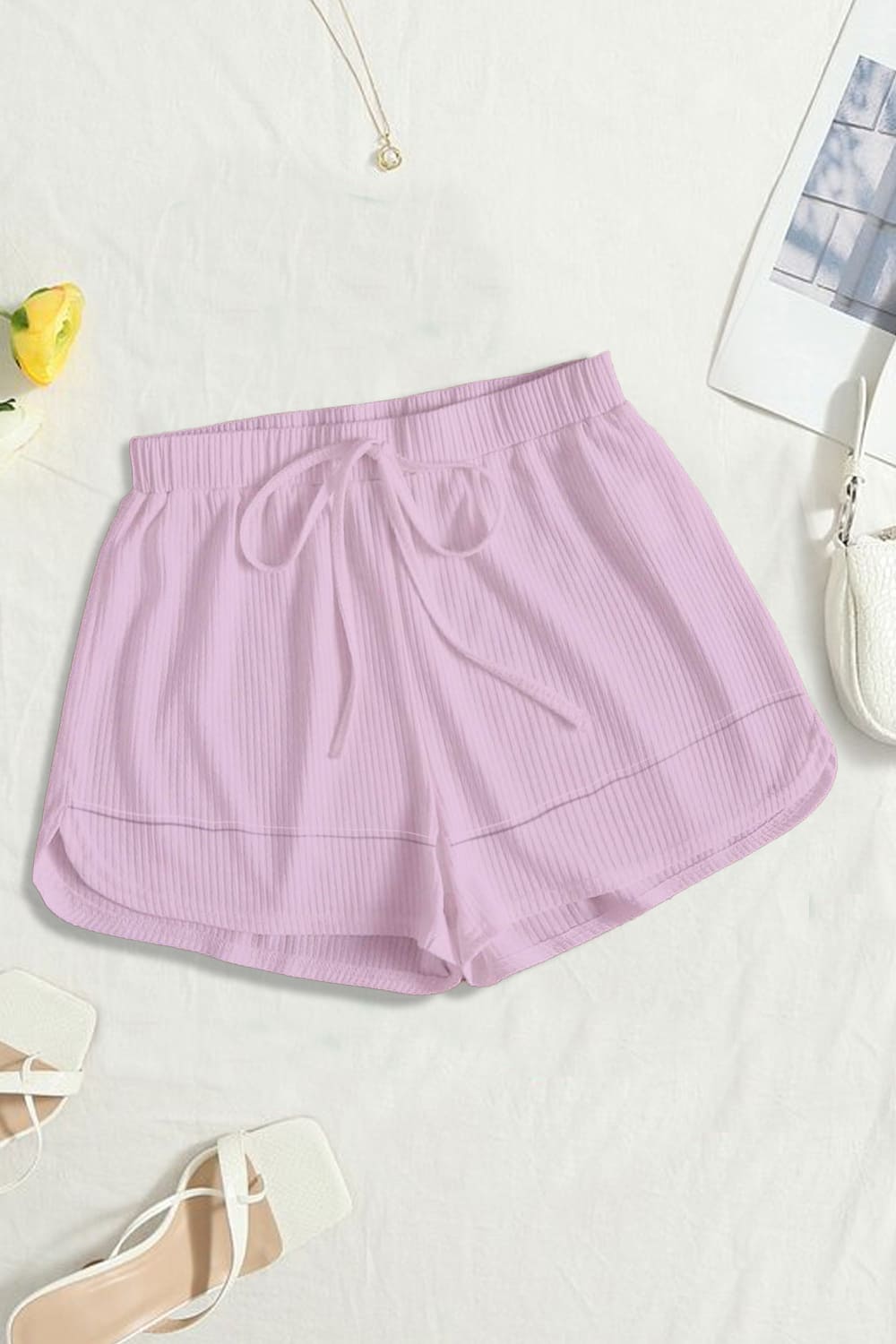 Nobero Emerald Rib-Knit Shorts – Women's, Lilac