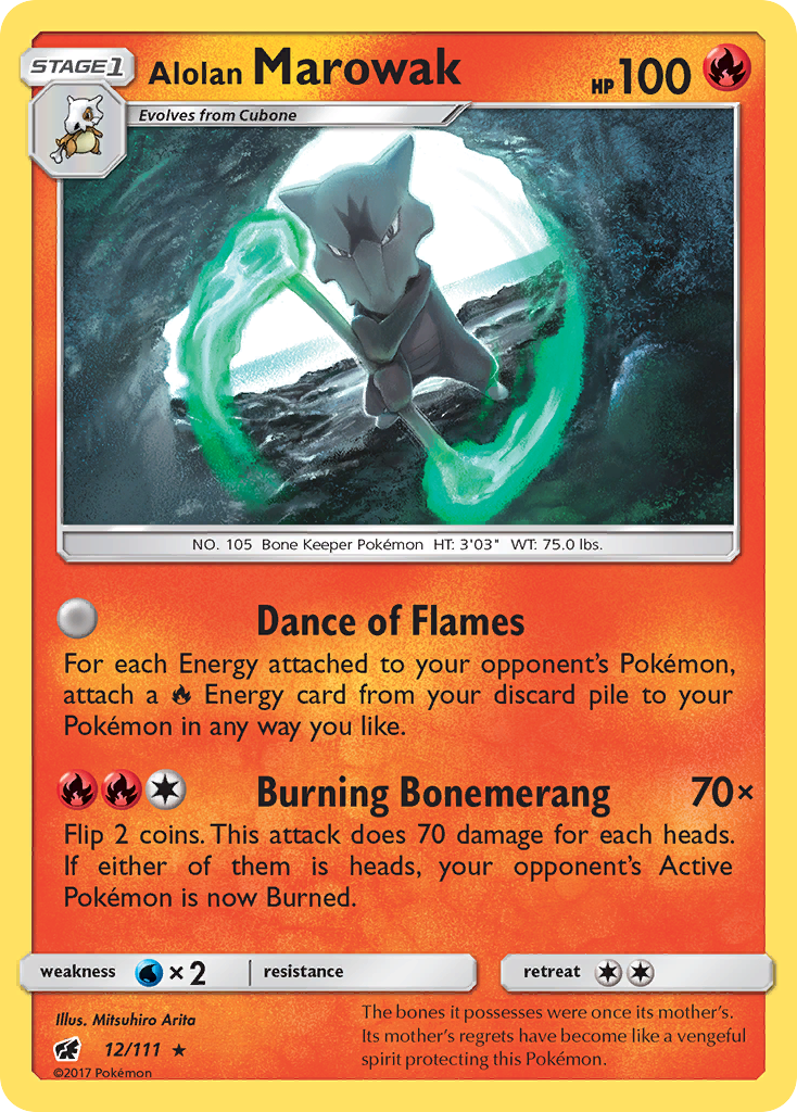 Rare holo sm4-12 – Pokémon Alolan Marowak - 12/111 - Rare Holo [sm4-12] [Holo] - Alolan Marowak - 12/111 - Rare Holo