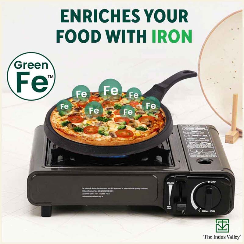 The Indus Valley CASTrong Cast Iron Tawa,Pre-seasoned, Nonstick, 100% Pure, Toxin-free, Induction, 25.5cm, 2.2kg - view 6
