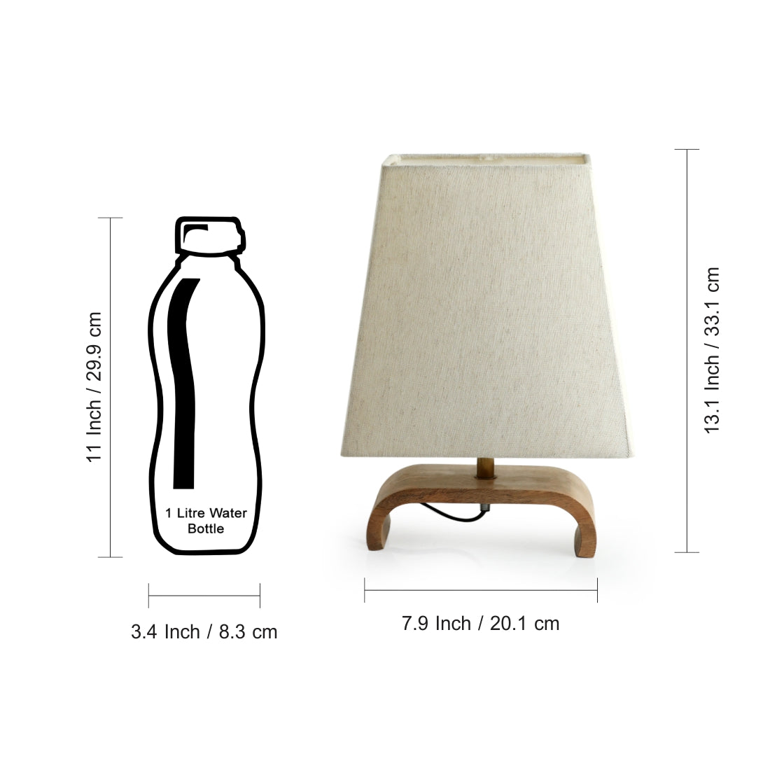 EXCLUSIVELANE 'Stacked Geometry' Decorative Wooden Table Lamp (13.1 Inches) - view 7