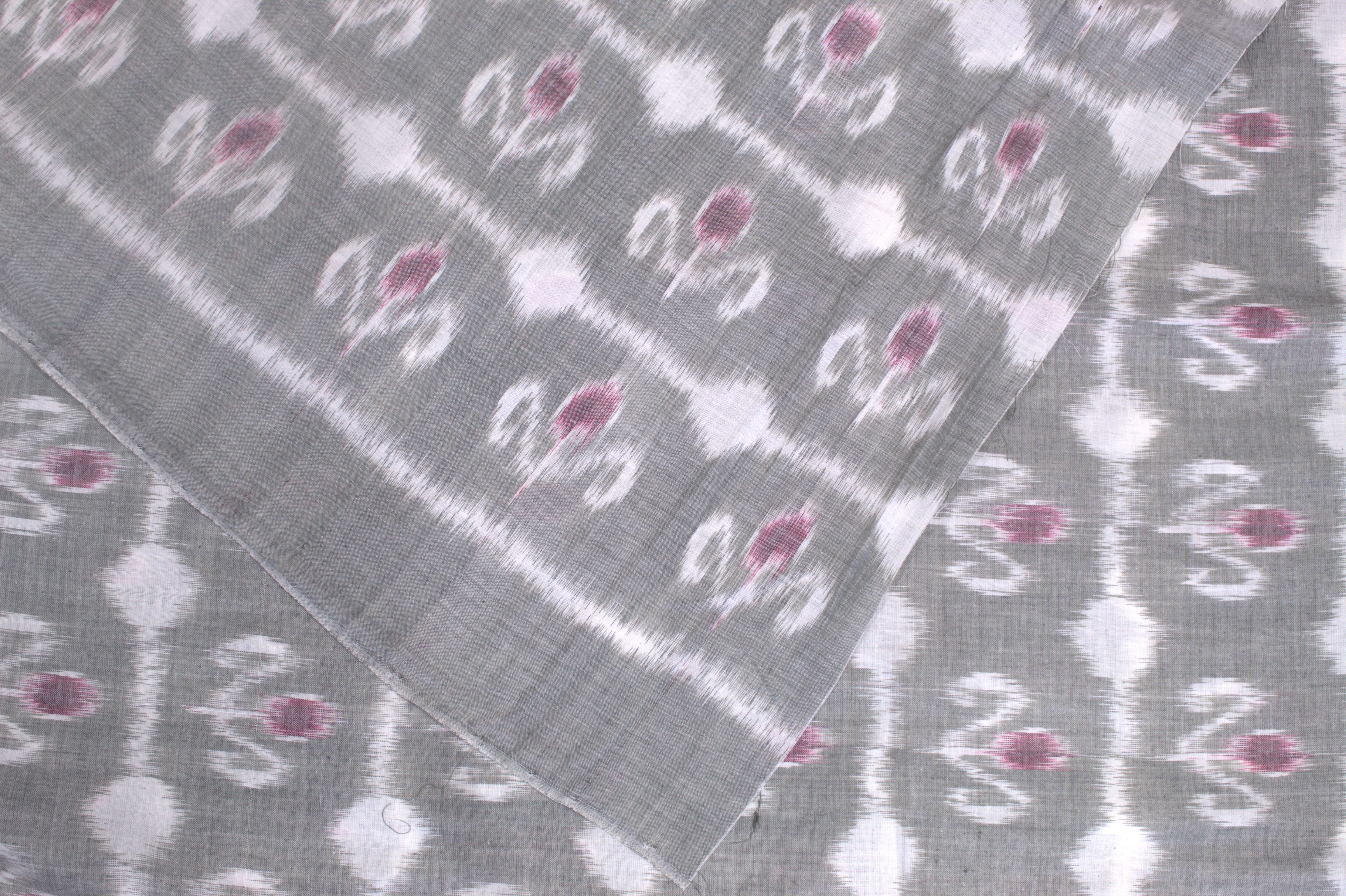 IndianVillèz Moss Green Sambalpuri Ikat Cotton Fabric - view 2