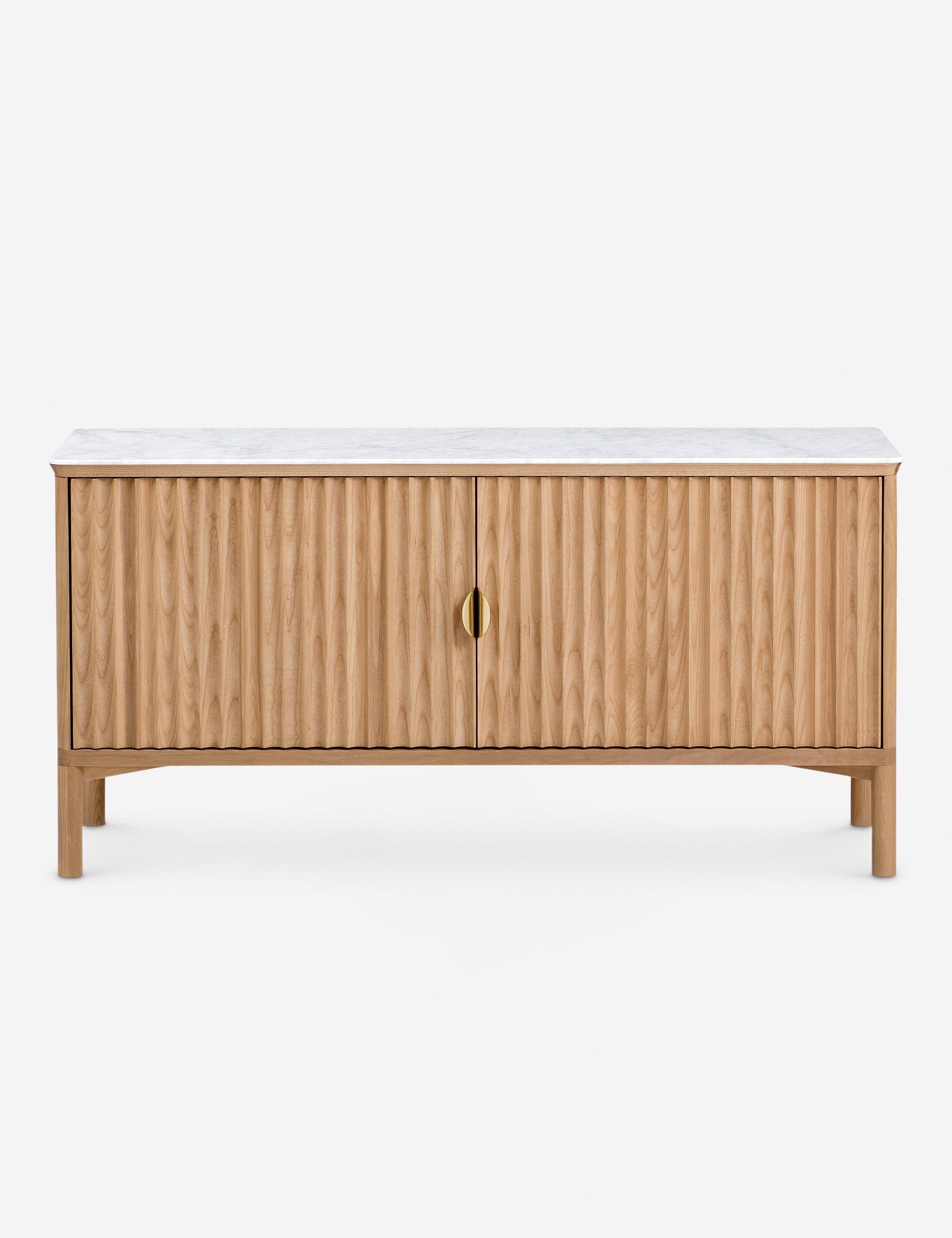 Lulu and Georgia Matija Media Console – Natural and White Marble