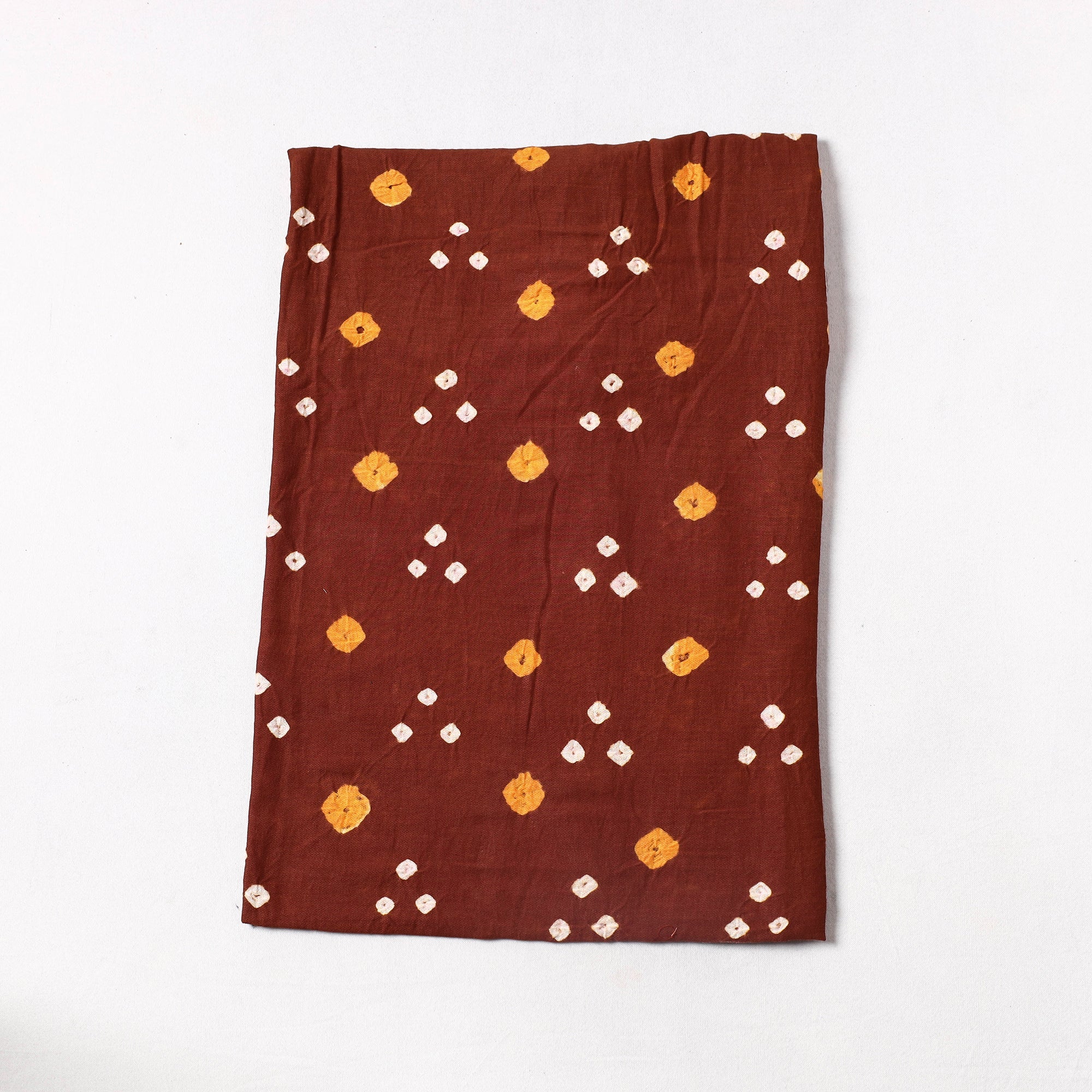 KACHCHH JI CHHAAP Brown - Kutch Bandhani Tie-Dye Mul Cotton Precut Fabric (0.7 meter) 31