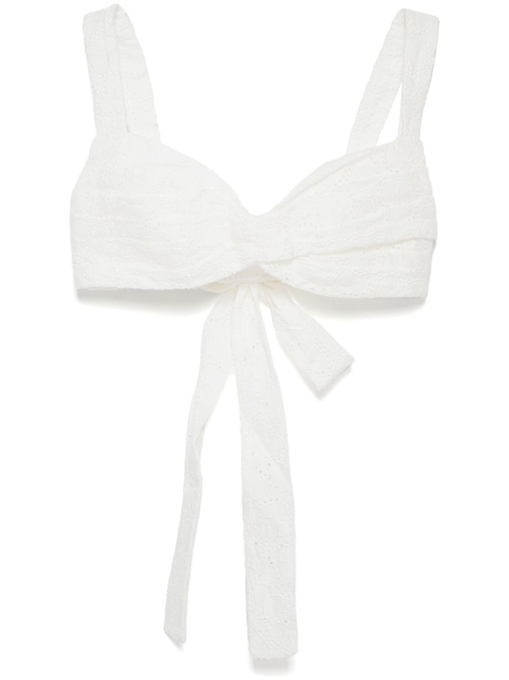 Zimmermann Crush embroidered bralette – LINEN 100%