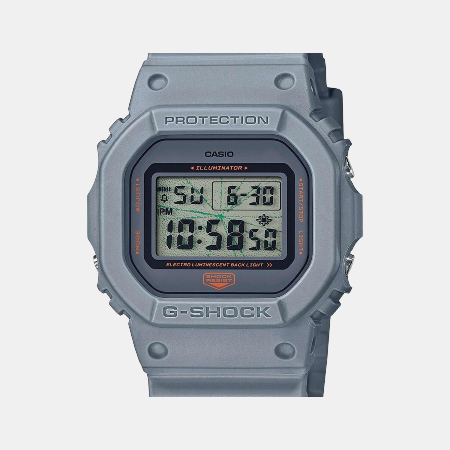 Casio G-Shock Men Quartz Grey Dial Digital Resin Watch G1134