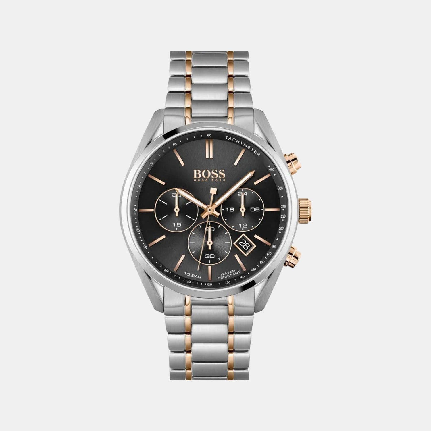 Boss Champion Unisex Quartz Black Dial Chronograph Stainless Steel Watch 1513819