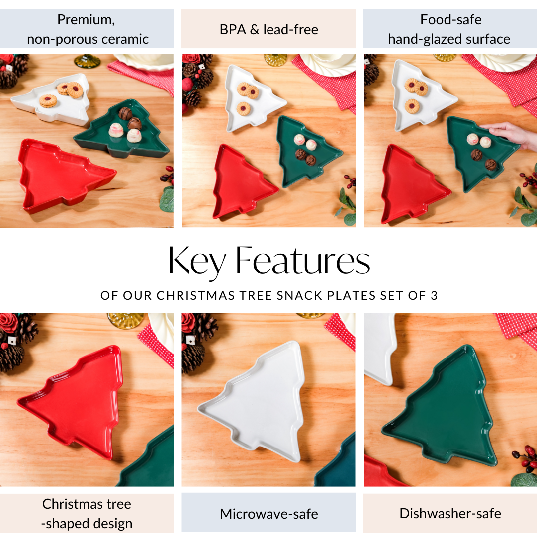 Nestasia Christmas Tree Snack Plates Set Of 3 - view 5