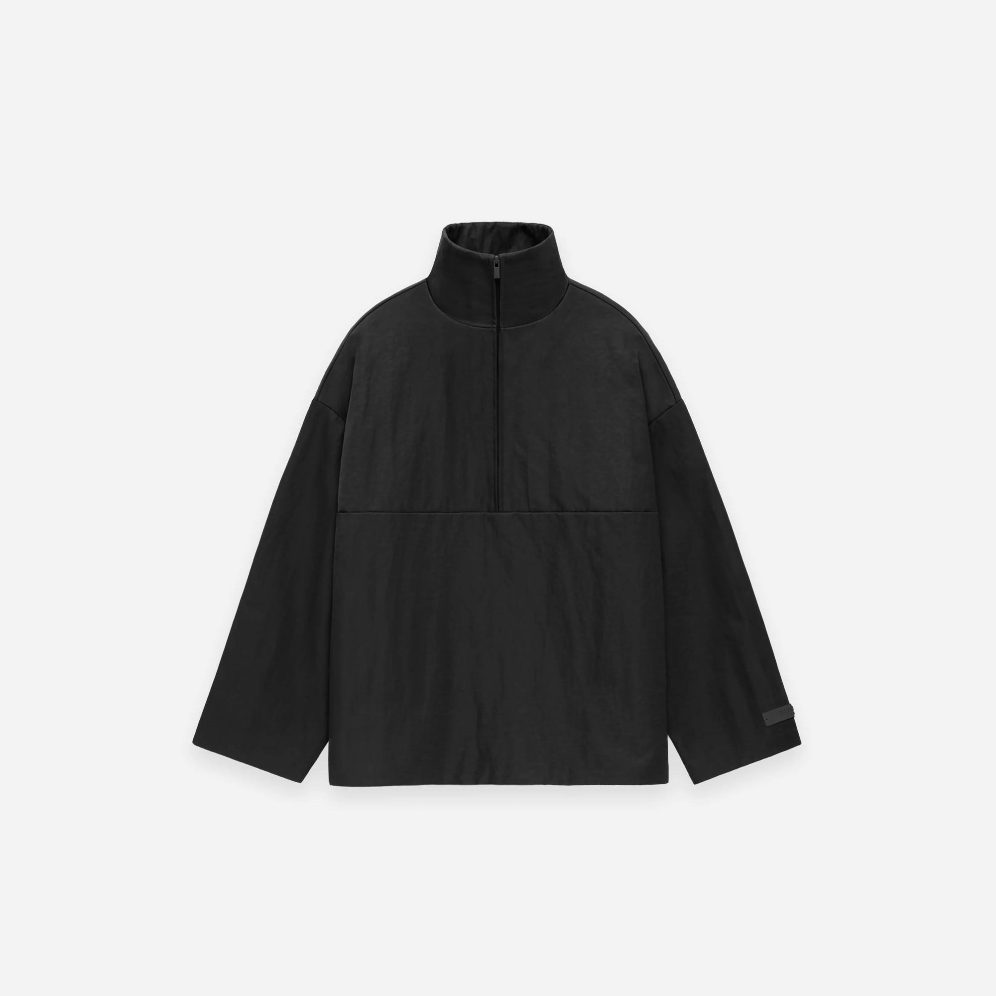 Fear Of God Essentials SS25 Textured Nylon Halfzip Pullover Black