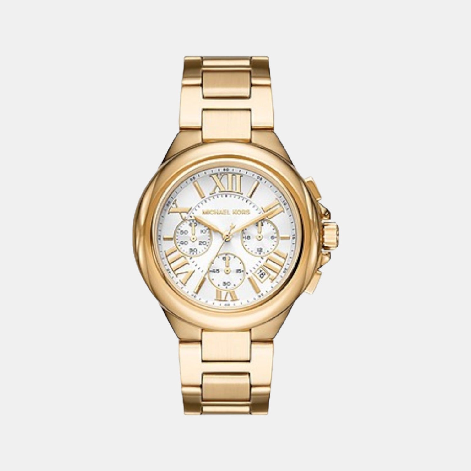 Michael Kors Camille Women Quartz White Dial Chronograph Stainless Steel Watch MK7270