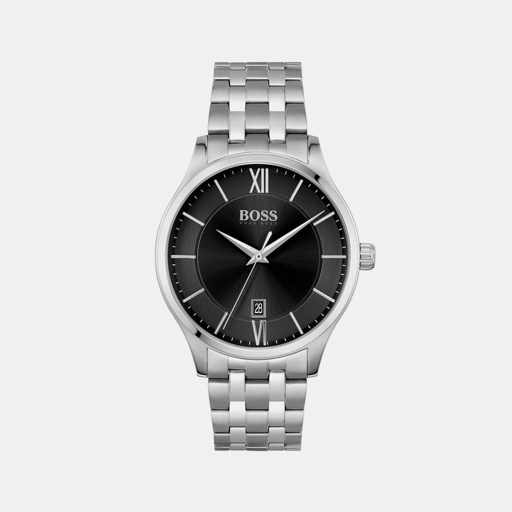 Boss Elite Men Quartz Black Dial Analog Stainless Steel Watch 1513896